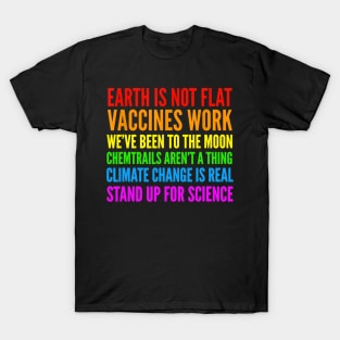 Earth Is Not Flat T-Shirt  Stand Up For Science Teacher Tee T-Shirt